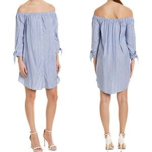 CUPCAKES AND CASHMERE Ciara Striped Dress M